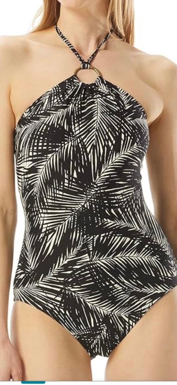 Michael Kors Sonoran Palm Logo One Piece Swim Suit 8 NWT